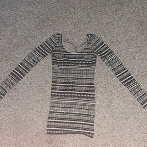 black and white stripped tribal print dress